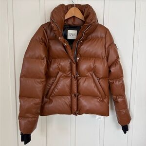 SAM. Isabel Faux Leather Puffer Coat Size Small